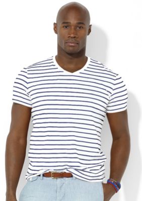 Polo Ralph Lauren Big & Tall Classic-Fit Short-Sleeved Striped Jersey V-Neck