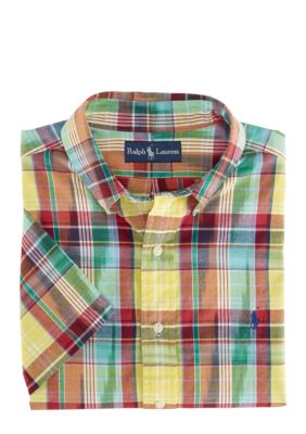 Polo Ralph Lauren Big & Tall Classic-Fit Short-Sleeved Cotton Madras Shirt