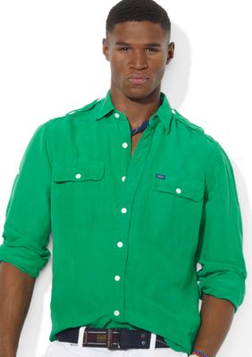 Polo Ralph Lauren Military G.I. Linen-and-Silk Epaulet Shirt