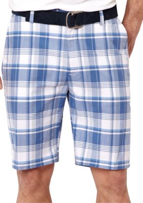 Nautica Flat Front Plaid Shorts
