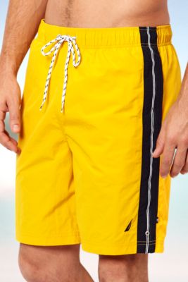 Nautica Big & Tall Solid Side Stripe Swim Trunks