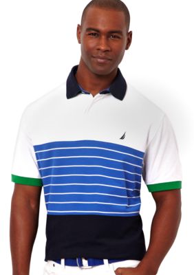 Nautica Jeans Company Performance Pieced Stripe Polo Knit