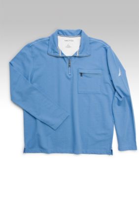 Nautica 1/4 Zip Solid French Terry Knit