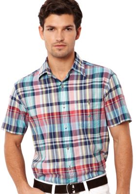 Nautica Big & Tall Madras Plaid Poplin Shirt