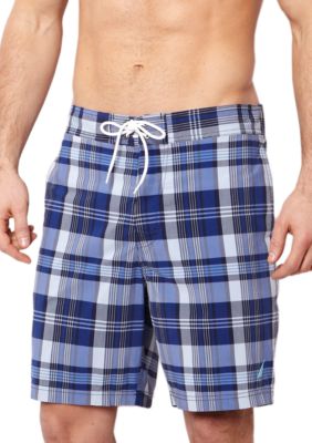 Nautica Marine Plaid Swim Trunks
