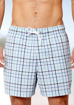 Nautica Mini Plaid Swim Trunks