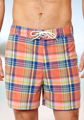Nautica Madras Half Back Elastic Trunks