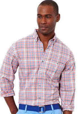 Nautica Long Sleeve Slub Check Shirt