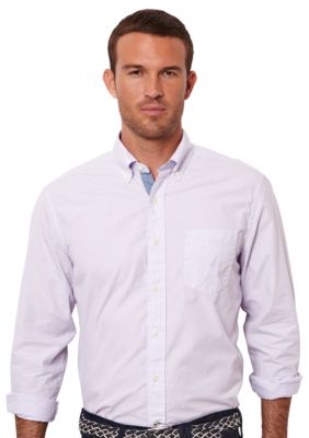 Nautica Long Sleeve Poplin Fine Stripe Shirt