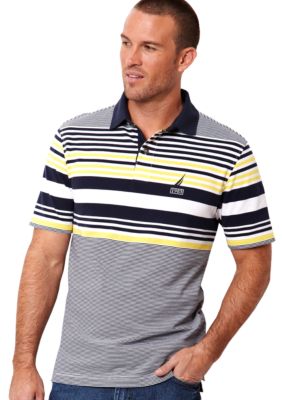Nautica Big & Tall Engineered Stripe Knit Polo