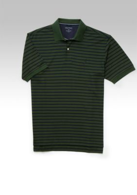 Nautica Big & Tall Stripe Deck Shirt Pique Knit