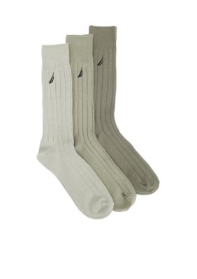 Nautica 3-Pack Classic Wide Rib Socks