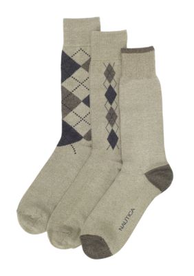 Nautica 3-Pack Classic Argyle Casual Socks