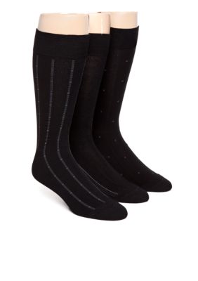 Nautica Bamboo Pattern Classic Crew Socks - 3-Pack