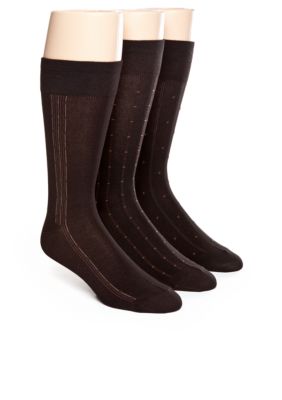 Nautica Bamboo Pattern Classic Crew Socks - 3-Pack