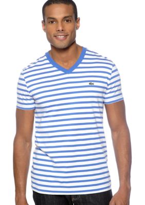 Lacoste Stripe V-Neck Tee