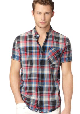 Calvin Klein Jeans Plaid Gauze Woven Shirt