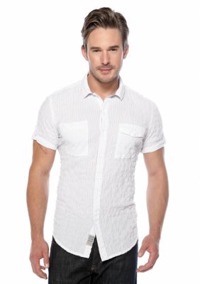 Red Camel Woven Texture Stripe Shirt