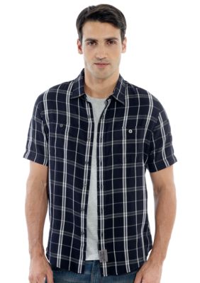 Calvin Klein Big & Tall Graphic Plaid Woven