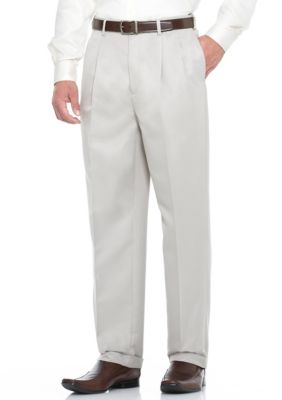 Savane Deep Dye Microfiber Gab Pleated Dress Pants