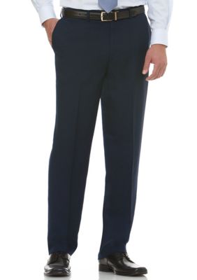 Savane Deep Dye Microfiber Gab Flat Front Dress Pants