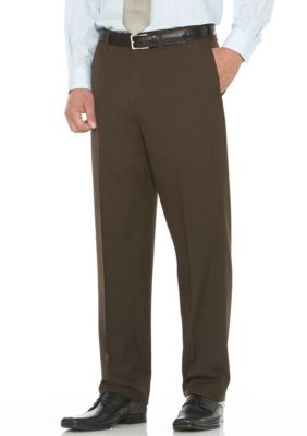 Savane Straight Fit Herringbone Flat Front Dress Pants