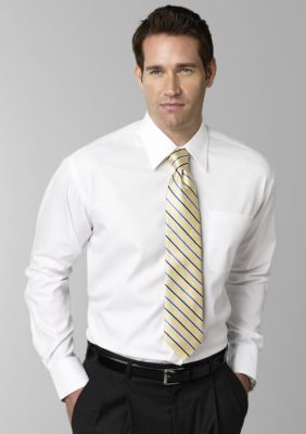 Nautica Solid Point  Collar Non-Iron Dress Shirt