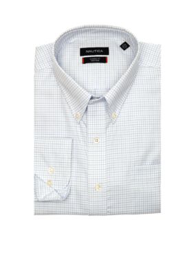 Nautica Big & Tall Twill Mini Check Dress Shirt