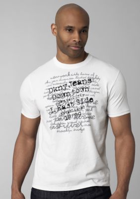 DKNY JEANS Jotted Notes Graphic Logo Tee