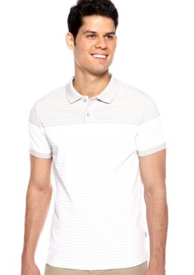 Calvin Klein Colorblock Stripe Pique Polo Knit