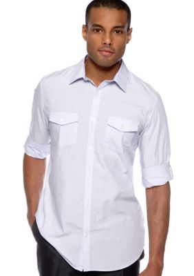 Calvin Klein End-on-End Stripe Poplin Shirt