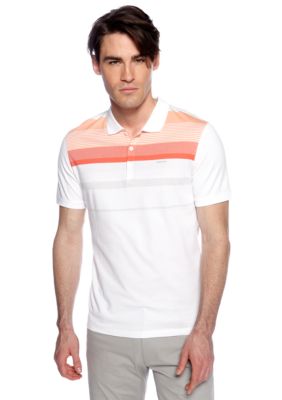 Calvin Klein Three-Button Jersey Engineer Stripe Polo
