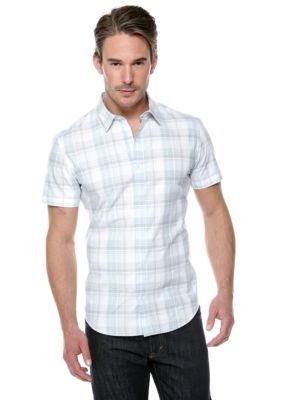 Calvin Klein Heather Plaid Dobby Button Front