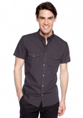 Calvin Klein Short Sleeve Check Lino Shirt