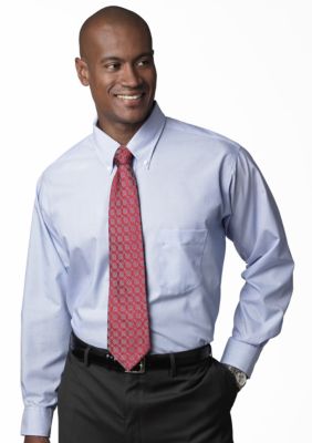 Eagle Shirtmakers Big & Tall Striped Pinpoint Dress Shirt