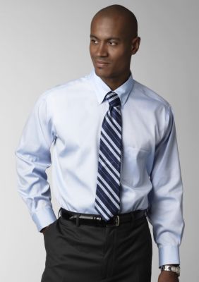 Eagle Shirtmakers Big & Tall  Solid Pinpoint   Dress Shirt