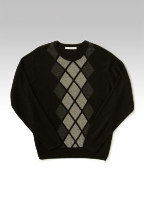 Geoffrey Beene Argyle Super Soft Crew Neck Sweater