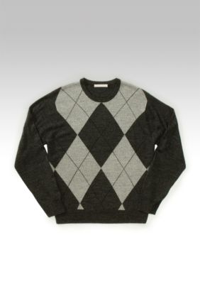 Geoffrey Beene Argyle Super Soft Crew Neck Sweater