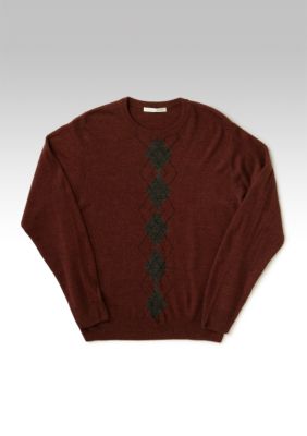 Geoffrey Beene Argyle Super Soft Crewneck Sweater