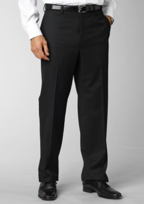 Geoffrey Beene Modern Fit  Black Solid Suit Separate Flat Front Trouser