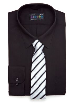 Alexander Julian Fitted Boxed Dress Shirt & Tie Set
