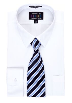 Alexander Julian Fitted Boxed Dress Shirt & Tie Set