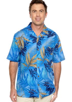 Ocean & Coast Blue Leaf Silk Shirt