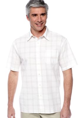 Van Heusen Non-Iron Large Plaid Faux Linen Shirt