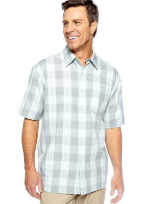 Van Heusen Wrinkle Free Plaid Check Pucker Woven Shirt