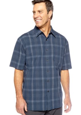 Van Heusen Wrinkle Free Grid Plaid Pucker Woven Shirt