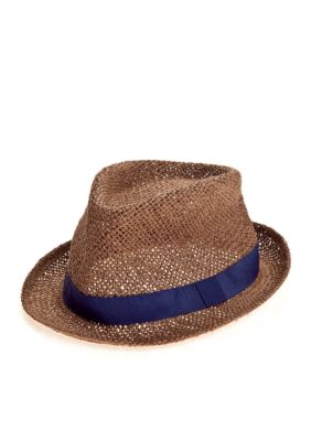 Saddlebred Straw Fedora with Ribbon