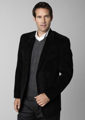 Lauren by Ralph Lauren Tailored Clothing Black Corded Microsuede Sportcoat