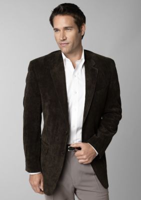 Lauren by Ralph Lauren Tailored Clothing Brown Corded Microsuede Sportcoat