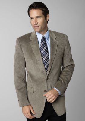 Lauren by Ralph Lauren Tailored Clothing Light Brown Corded Microsuede Sportcoat